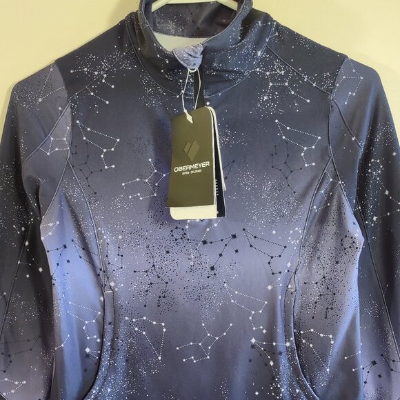 NWT Obermeyer Girl Teen 1/4 Zip Baselayer Ski Snowboard Winter Stars Size Medium - Picture 2 of 11